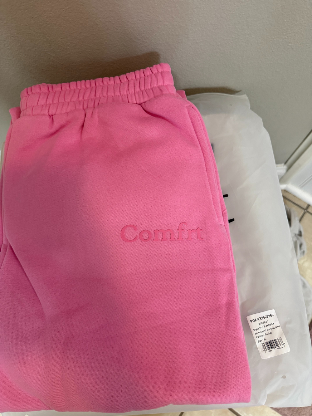 COMFRT Minimalist Sweatpants Color Sorbet Size XL Unisex - Picture 2 of 7